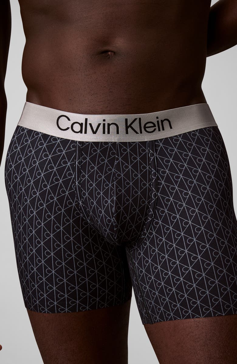 Calvin Klein Brushed Microfiber Jersey Boxer Briefs, Alternate, color, Black/ Ashford Gray