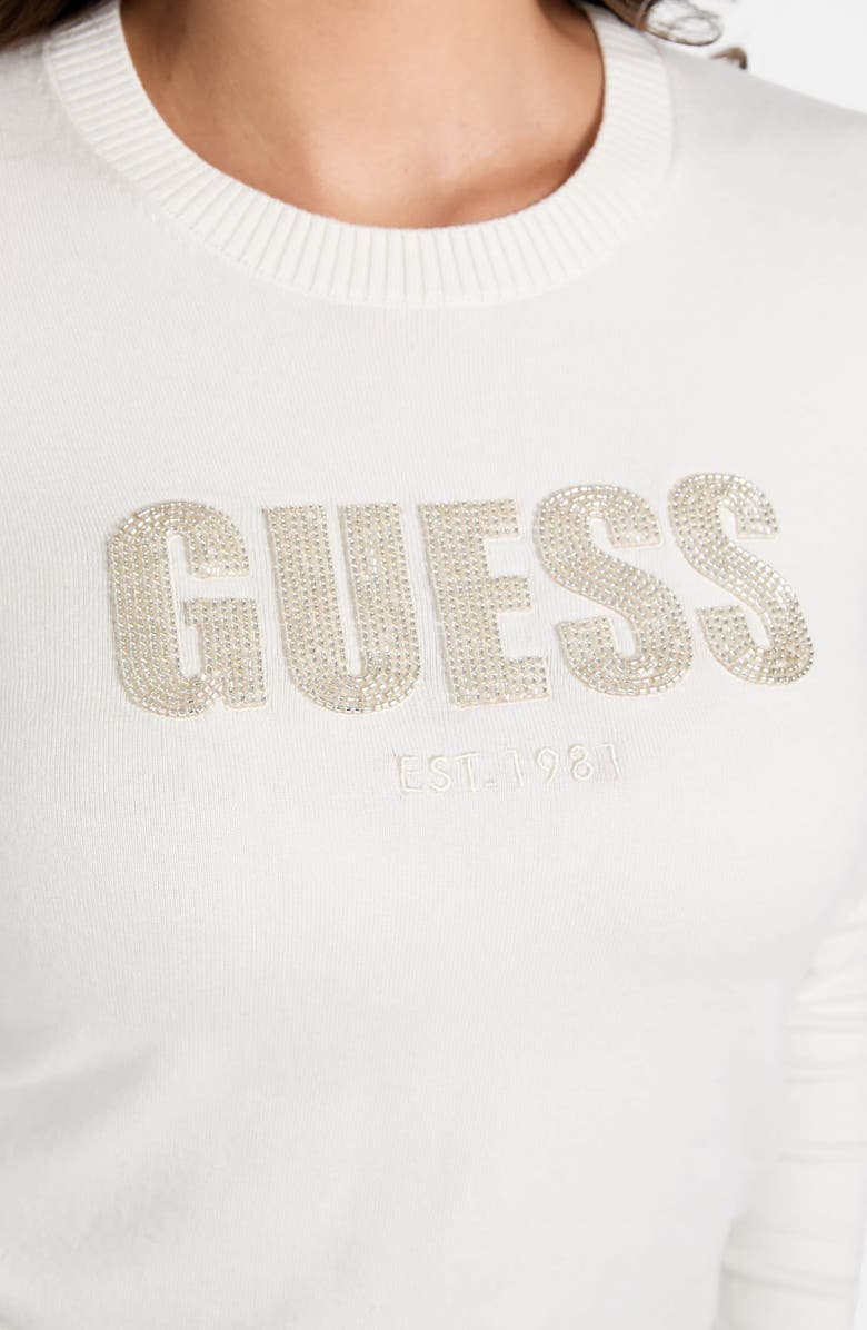 GUESS Norah Logo Sweater, Alternate, color, White