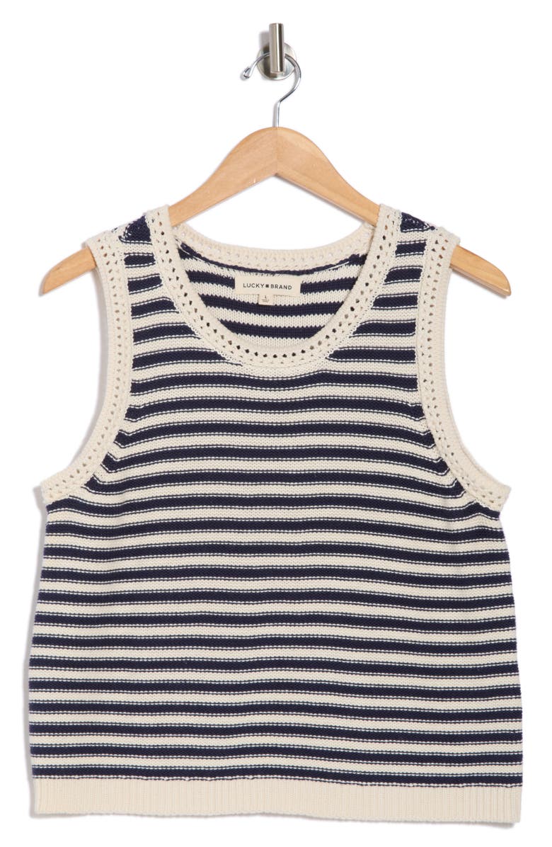 Lucky Brand Stripe Cotton Tank, Main, color,