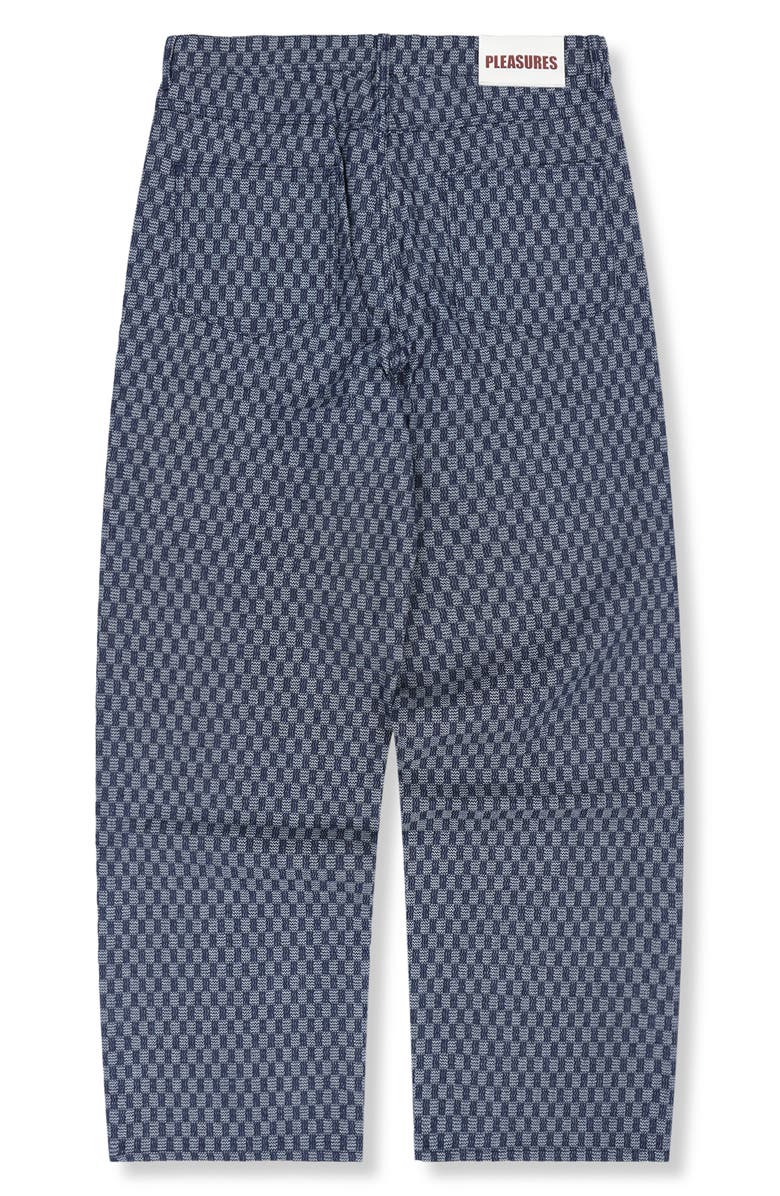 PLEASURES Formula Check Baggy Wide Leg Jeans, Alternate, color, Indigo Checker