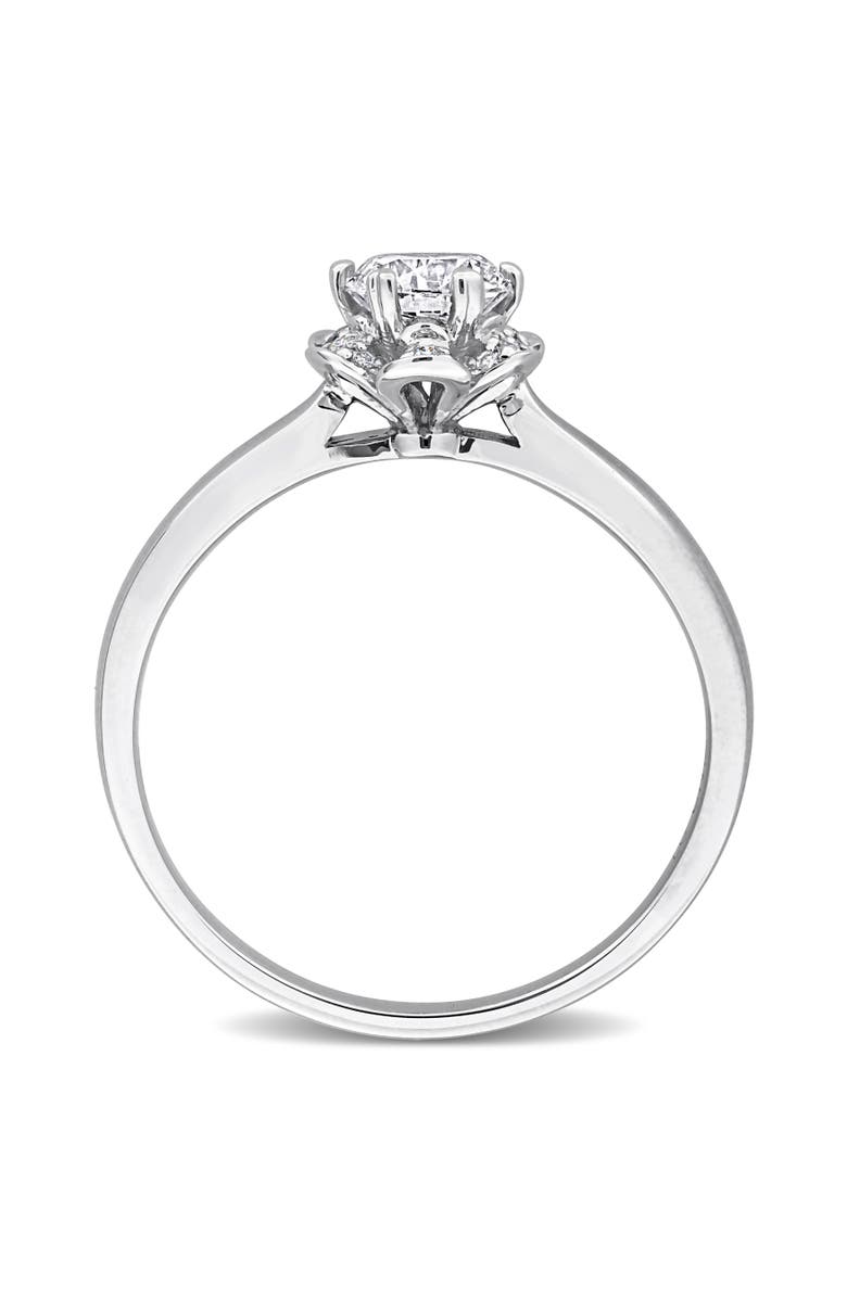 Julianna B. 1/2 ctw Lab-Grown Diamond Flower Ring 18k, Alternate, color, White Gold