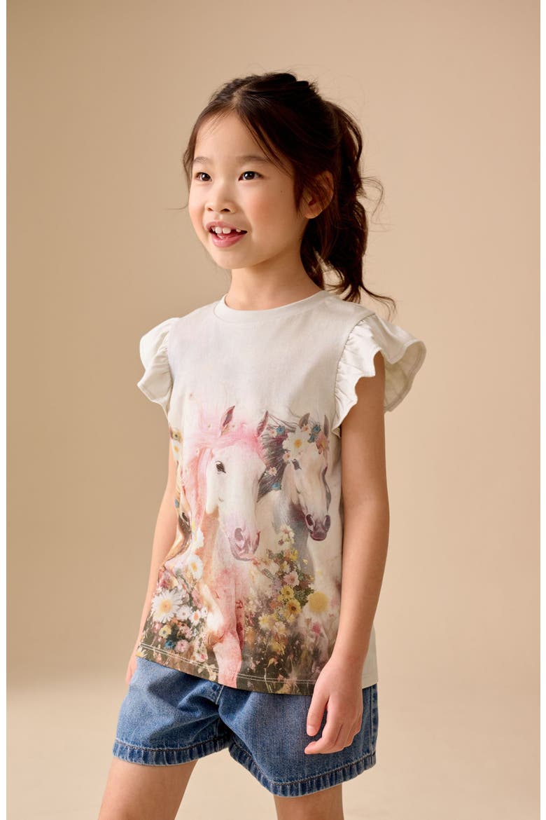 Kids' 3-Pack Assorted Flutter Sleeve T-Shirts, Alternate, color, WHITE MULTI