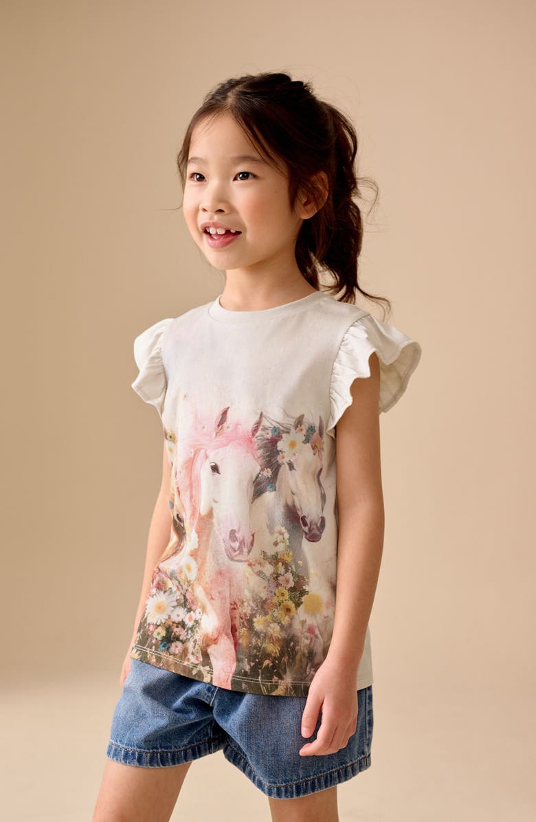 NEXT Kids' 3-Pack Assorted Flutter Sleeve T-Shirts, Alternate, color, White Multi