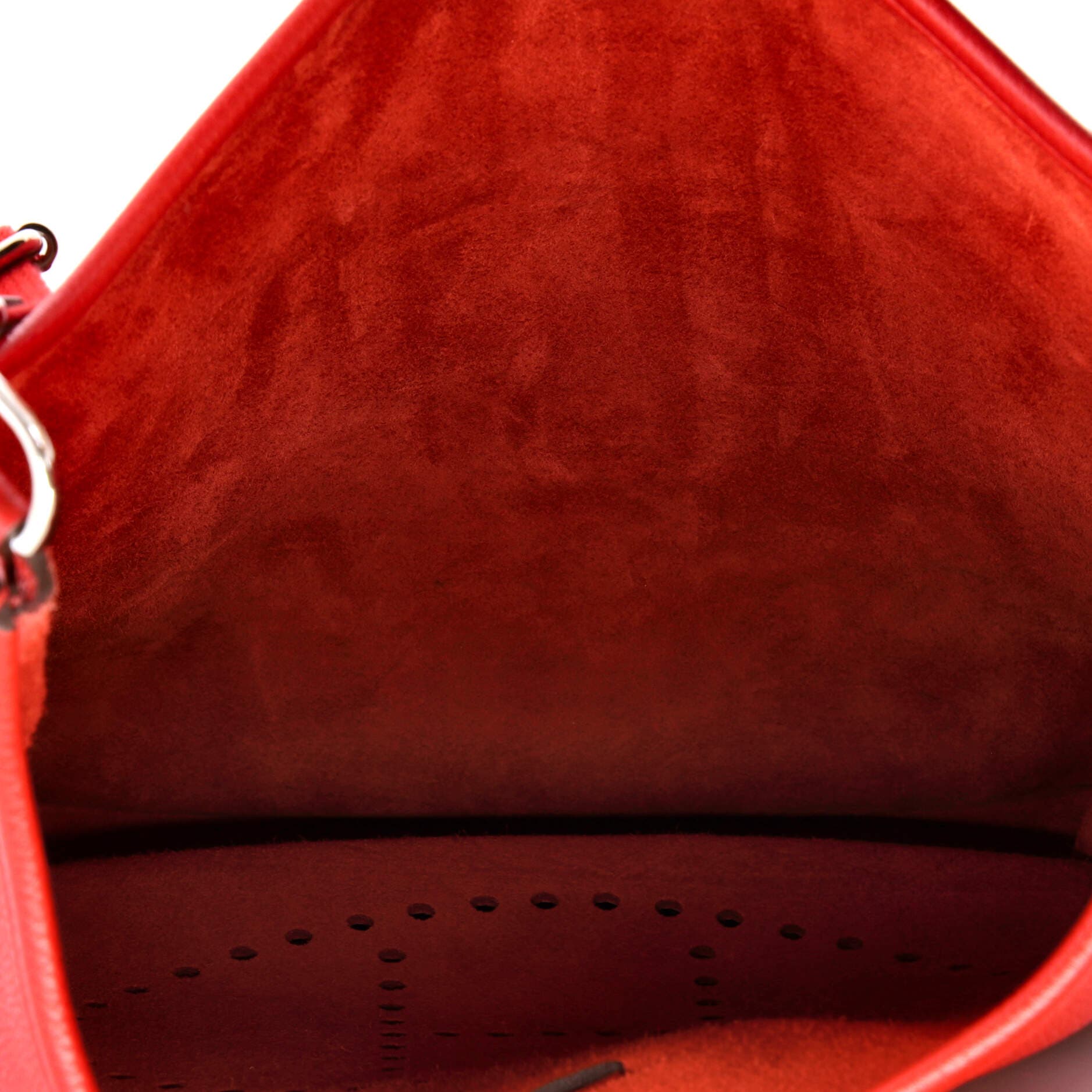 Pre-Owned Hermes Evelyne Bag Gen III Clemence GM, Alternate, color, Rouge Casaque