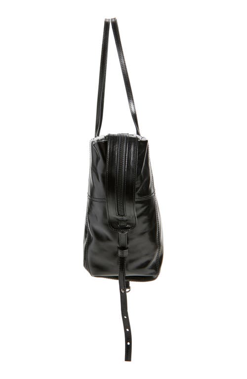 Balmain Track Shiny Leather Tote