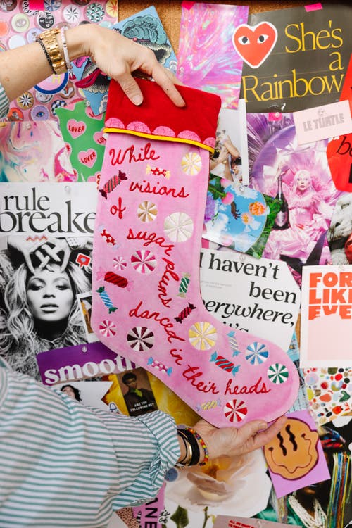 Furbish Embroidered Stocking In Sugar Plums