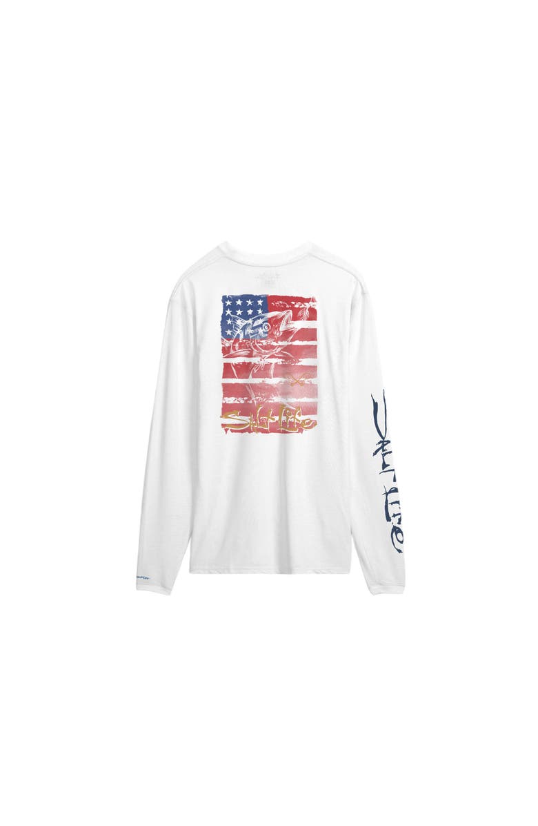 Salt Life Americana Tuna Long Sleeve SLX Performance Tee, Alternate, color, White