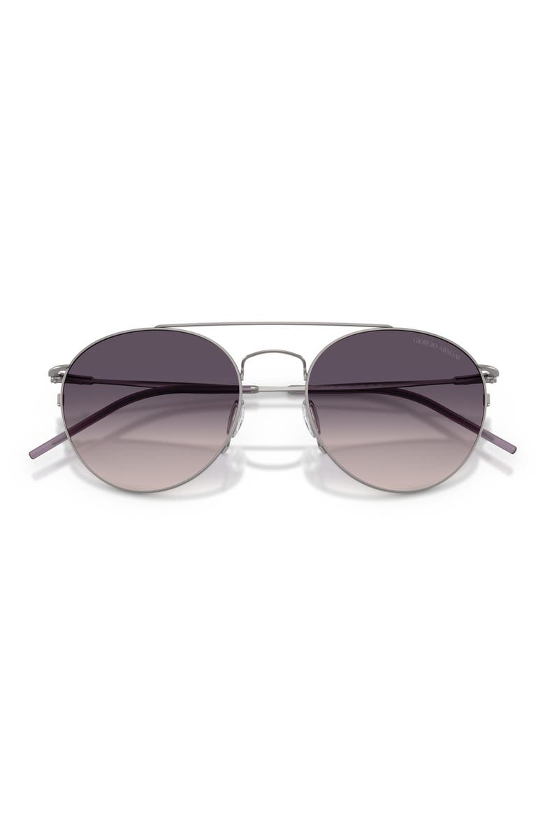 53mm Round Sunglasses, Alternate, color, GUNMETAL / PINK GRADIENT