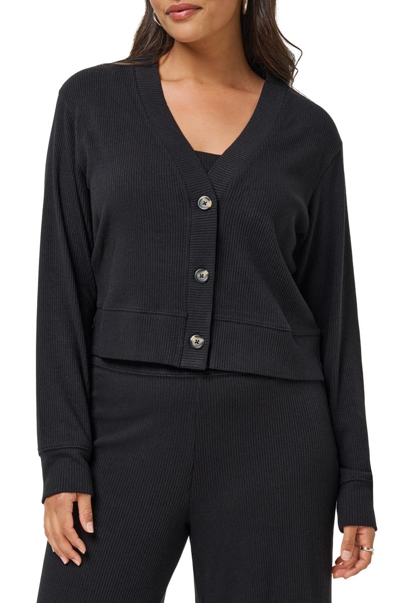 TravisMathew Evening Retreat Rib Cardigan, Alternate, color, Black