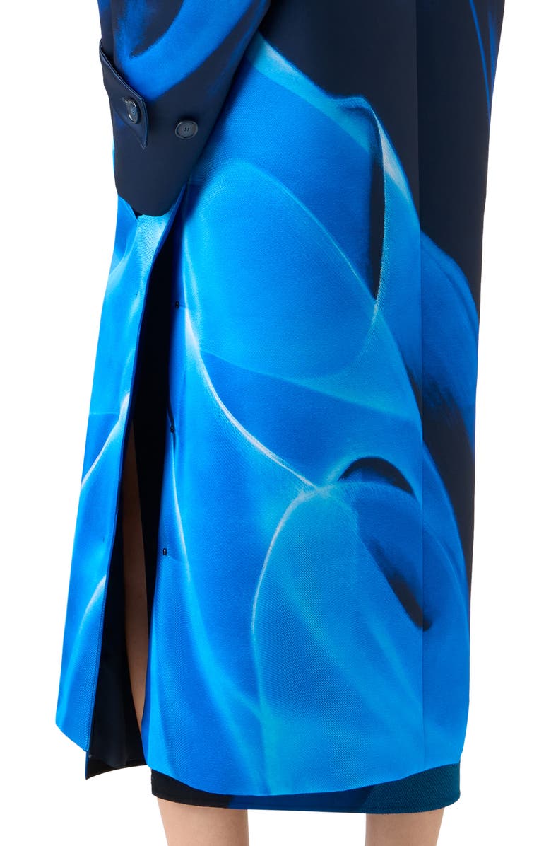 Akris Elliot Cyanotype Duchesse Satin Trench Coat, Alternate, color, Navy-Royal