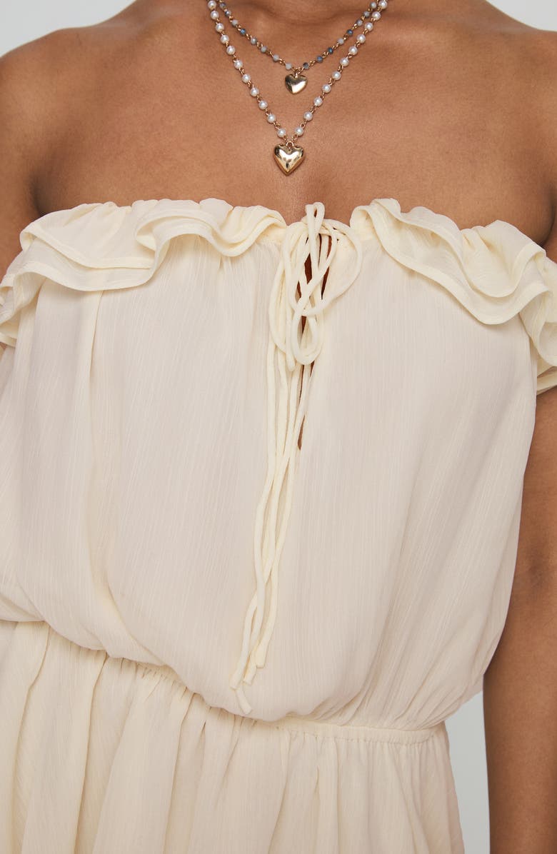 Princess Polly Sole Survivor Strapless Romper, Alternate, color, Cream