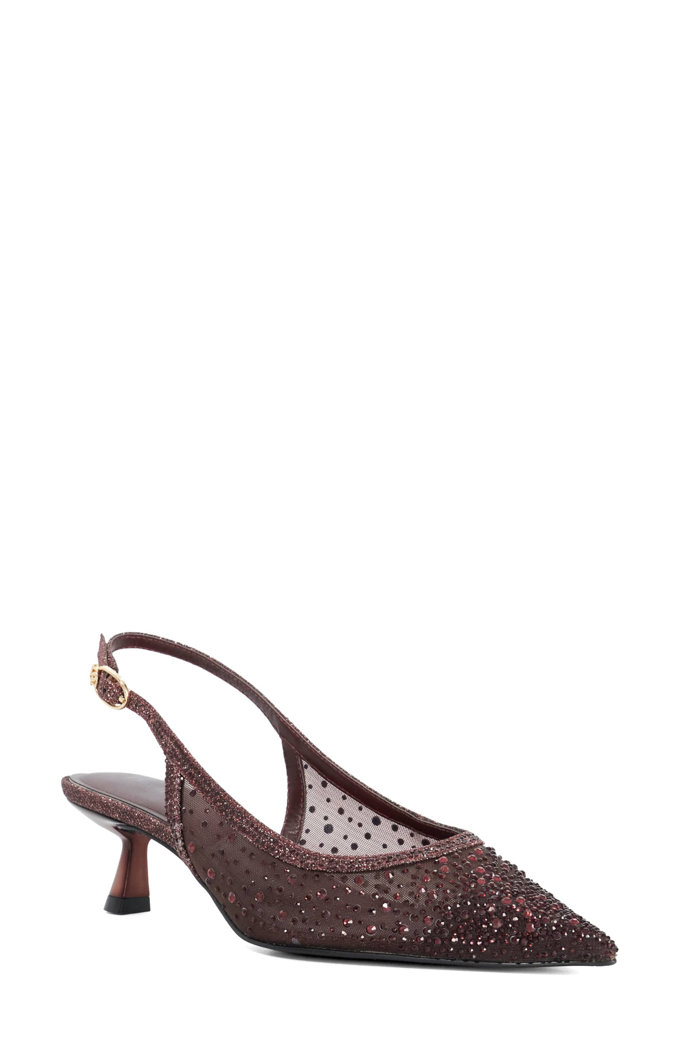 Dune London Cirelle Pointed Toe Slingback Sandal In Burgundy