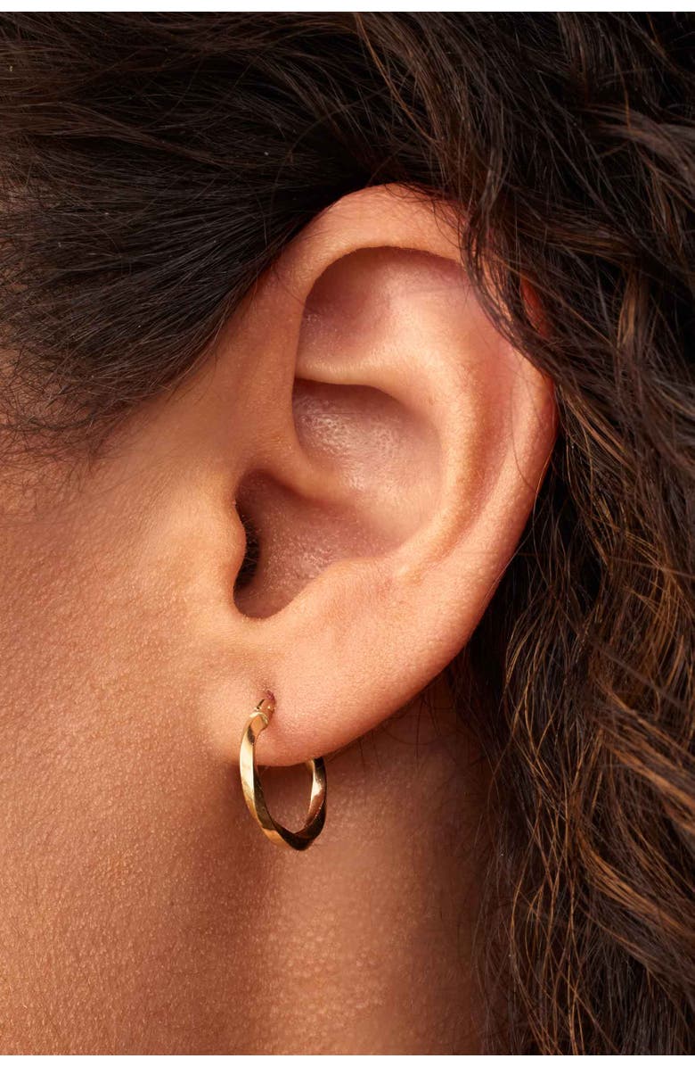 Oradina 18K Yellow Gold Ribbon Hoops, Alternate, color, 