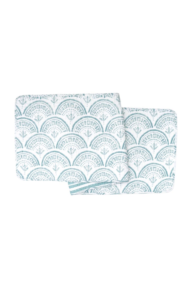 Halsey Scallop Table Runner 14" x 51", Main, color, Blue