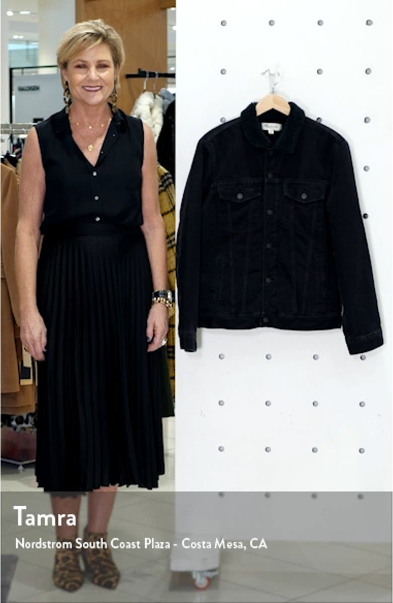 Faux Shearling Collar Denim Jacket, sales video thumbnail