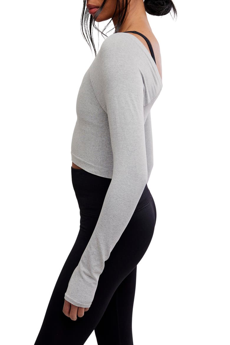 High Plank Crop Top, Alternate, color, HEATHER GREY