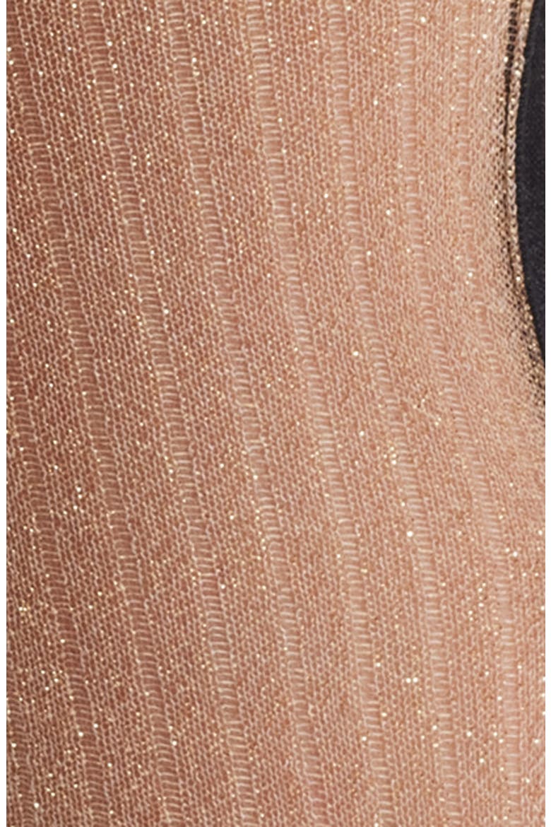 Metallic Crew Socks, Alternate, color, NUDE/BLACK