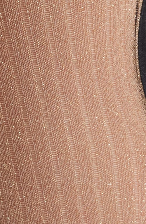 High Heel Jungle Metallic Crew Socks In Neutral