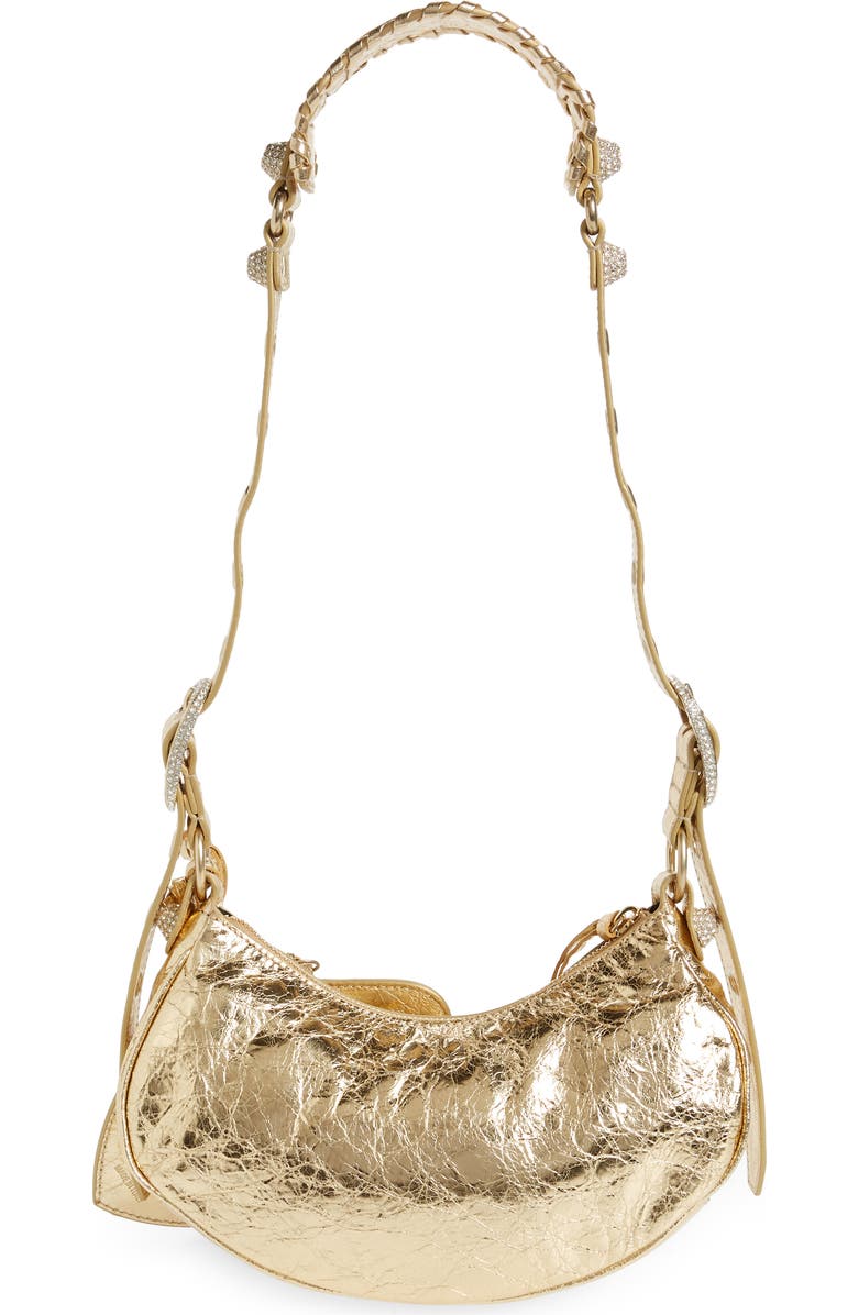 Balenciaga Extra Small Le Cagole Metallic Lambskin Shoulder Bag, Alternate, color,