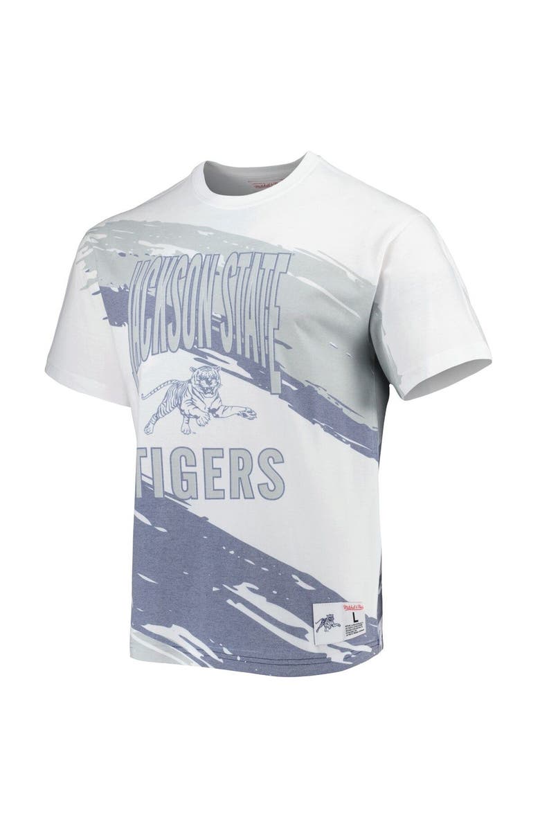 Mitchell & Ness Men's Mitchell & Ness White Jackson State Tigers Paintbrush Sublimated T-Shirt, Alternate, color,
