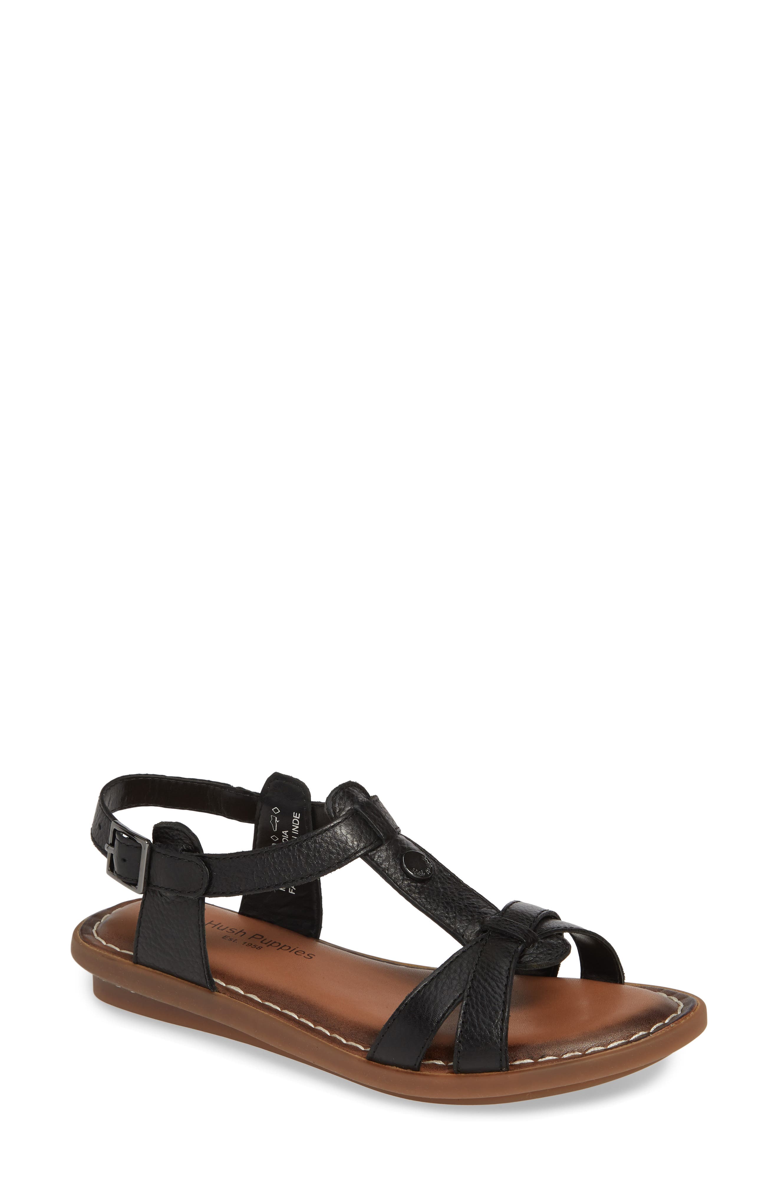 Hush Puppies<sup>®</sup> Olive T-Strap Sandal, Main, color, 