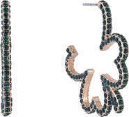 Hallmark Green Stone Shamrock Hoop Earrings