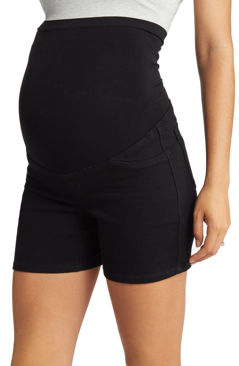 1822 Denim Belly Band Maternity Denim Shorts, Alternate, color, 