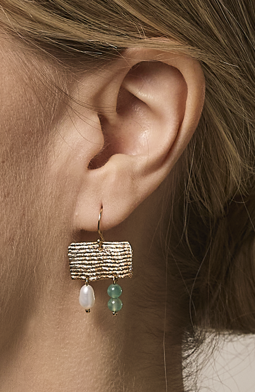 Cog Vessel Earrings- 14k Gold Plate In Gold