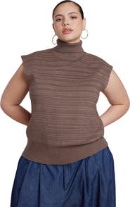 ELOQUII Mockneck Sweater Vest