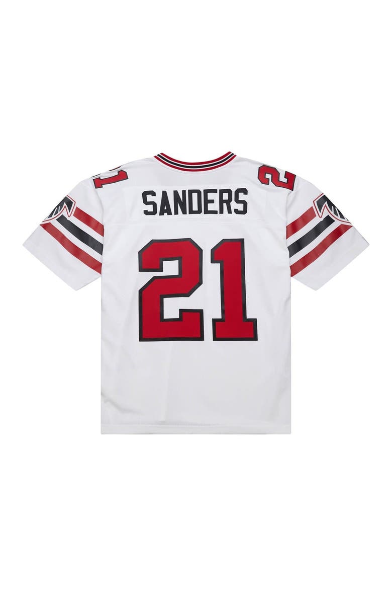 Men's Mitchell & Ness Deion Sanders White Atlanta Falcons 1989 Legacy Replica Jersey, Alternate, color, White