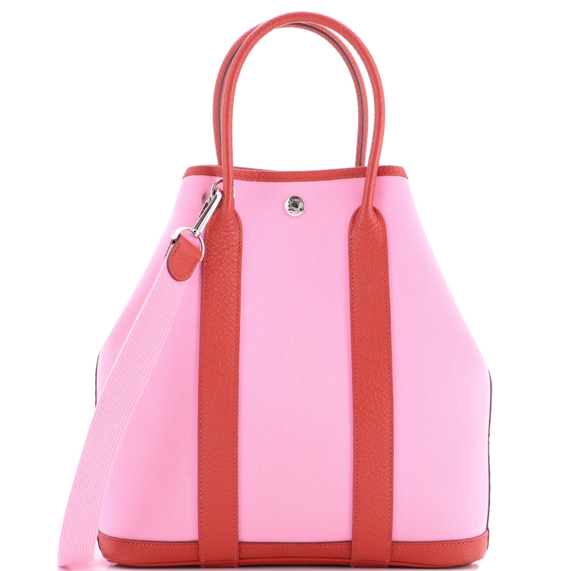 Pre-Owned Hermes Garden File Tote Toile and Leather 28, Main, color, Mauve Sylvestre