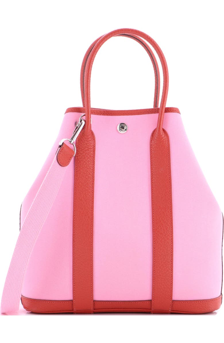 Pre-Owned Hermes Garden File Tote Toile and Leather 28, Main, color, Mauve Sylvestre