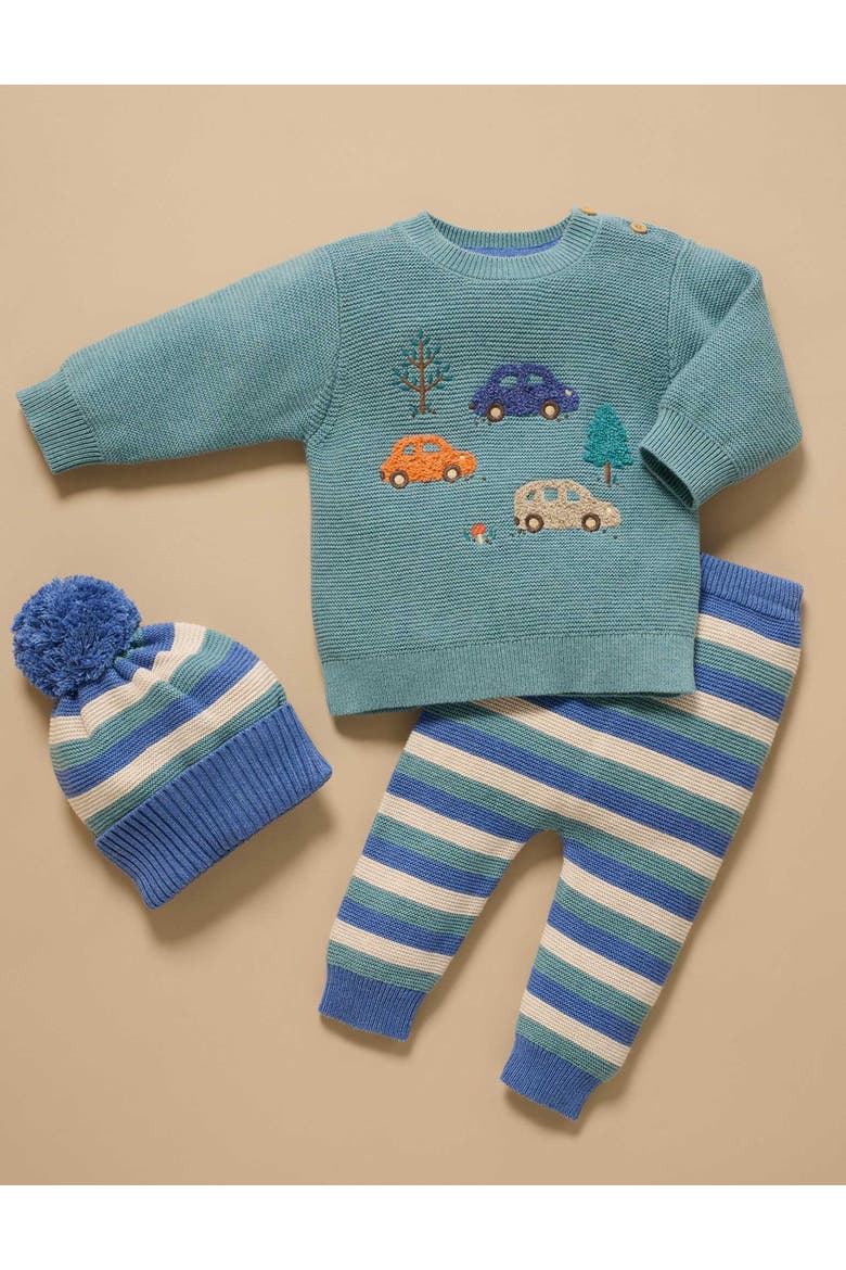 Baby Boy's Knitted Legging, Alternate, color, Duck Egg Stripe