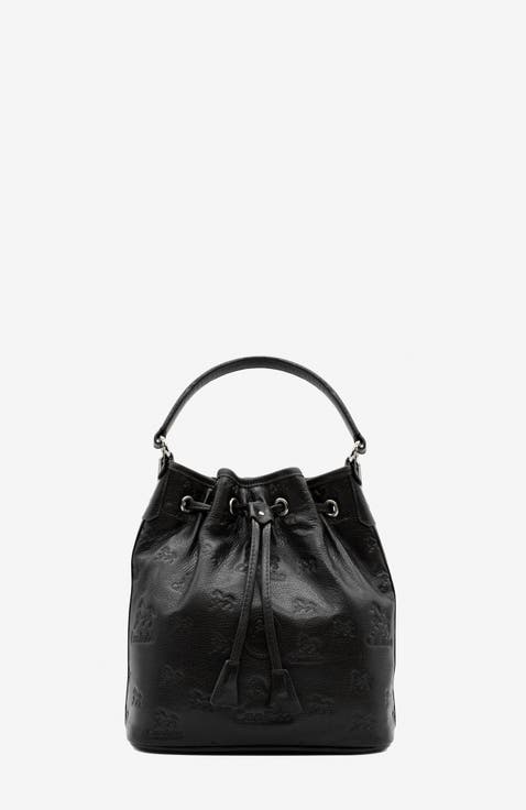 Cavalo Lusitano 281 Embossed Leather Bucket Bag