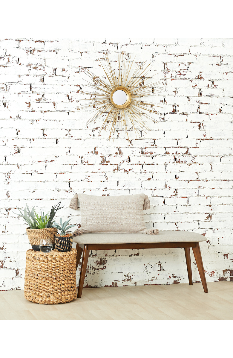 carol 
frank Hodges Woven Throw Pillow with Tassels, Alternate, color, Brown