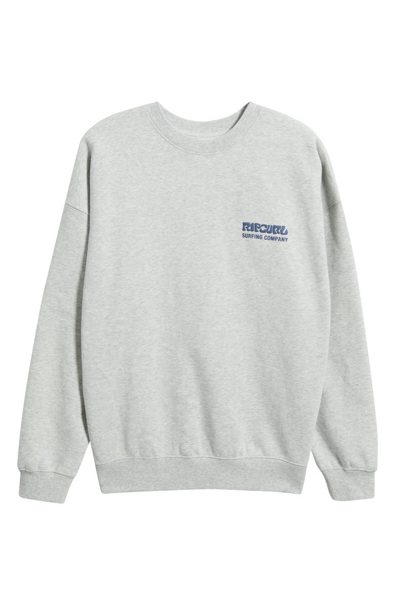 Rip Curl Surf Puff Logo Sweatshirt, Alternate, color, Grey Marle/ Navy