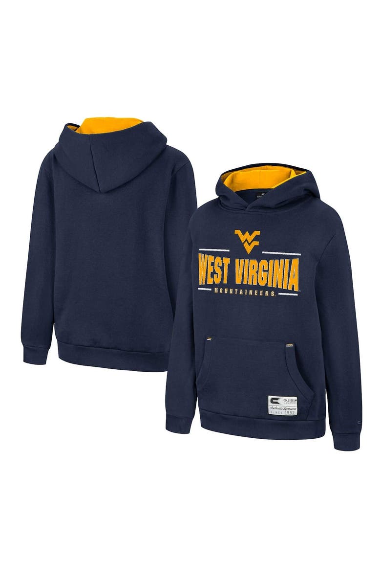 COLOSSEUM Youth Colosseum Navy West Virginia Mountaineers Lead Guitarists Pullover Hoodie, Main, color, Navy