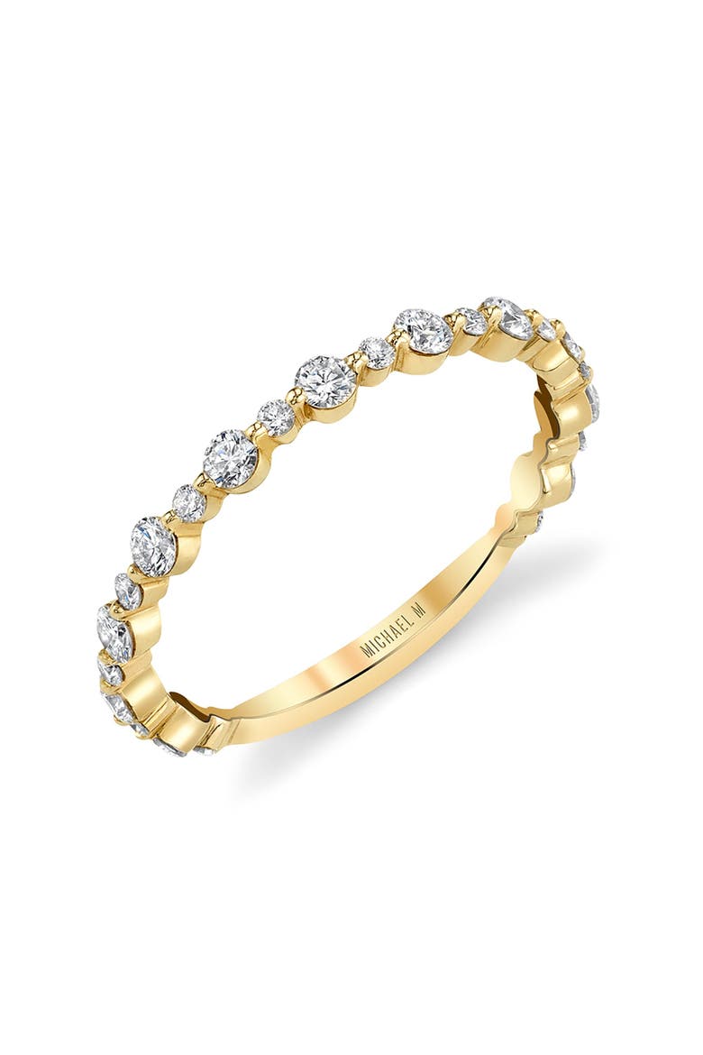Classic Diamond Cluster Band Ring, Main, color, Yellow Gold
