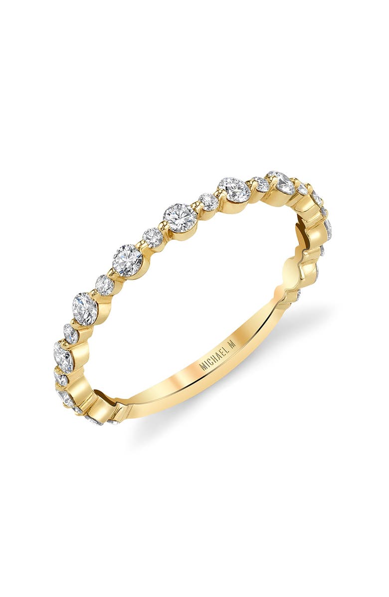 Michael M Classic Diamond Cluster Band Ring, Main, color, Yellow Gold