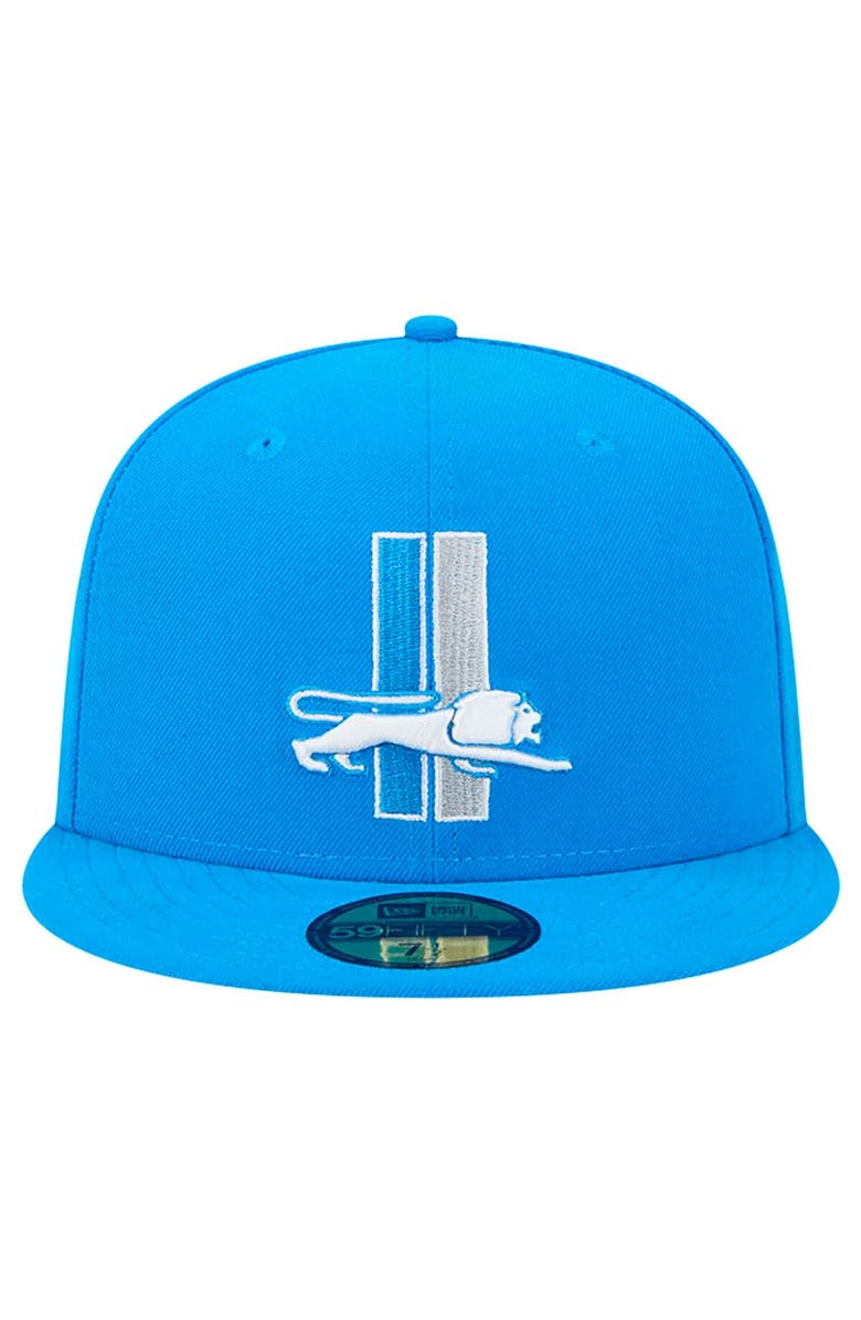 New Era Men's New Era Blue Detroit Lions Omaha Throwback 59FIFTY Fitted Hat, Alternate, color, Blue
