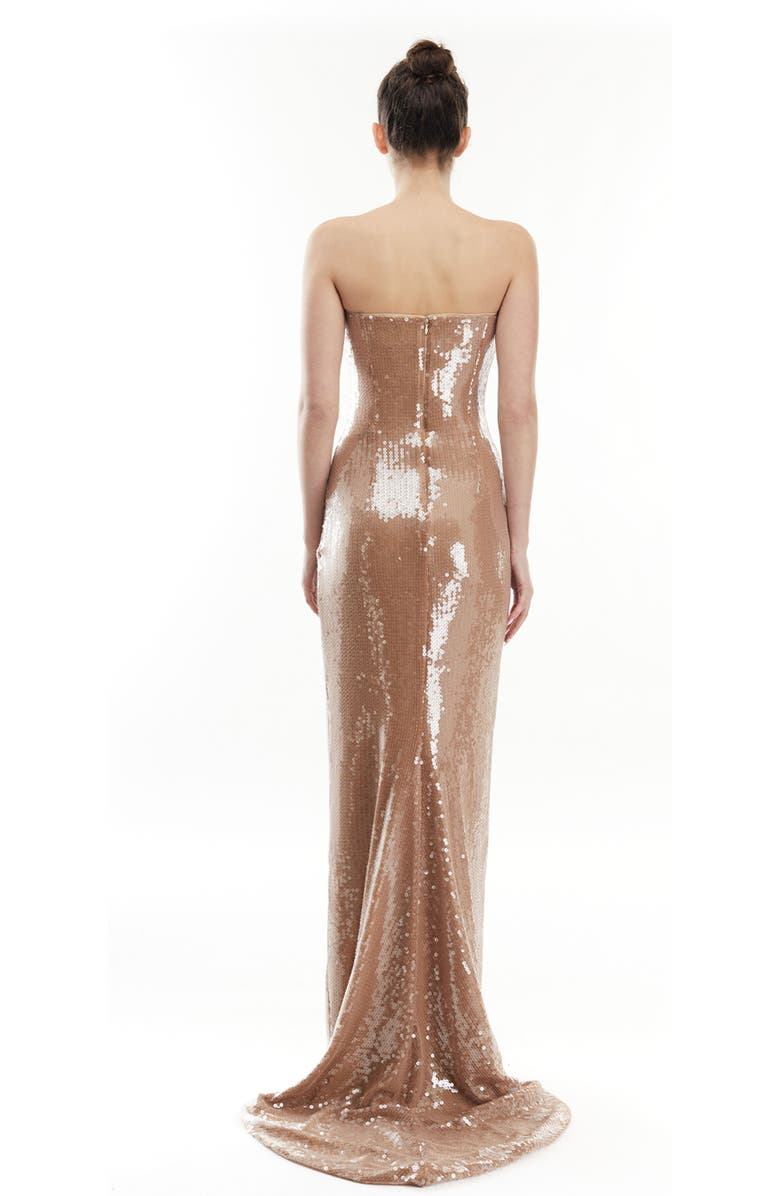 Mother of All Amaya Sequins Dress, Alternate, color, Brown