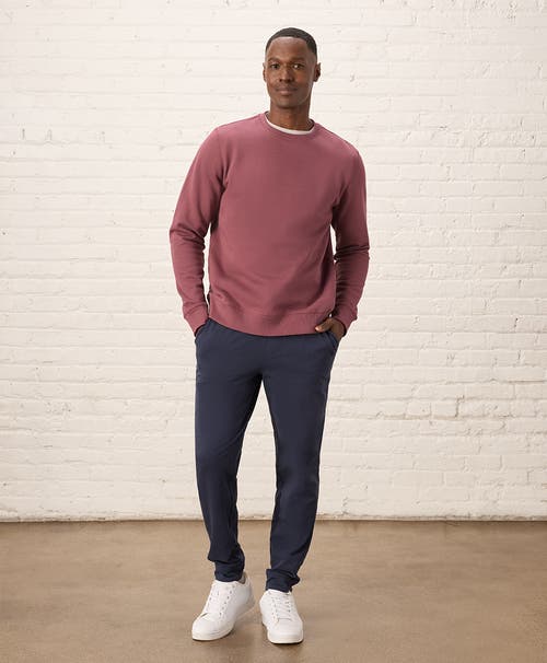Pact Organic Cotton Cloud Brushed Fleece Crew Sweatshirt In Mauve