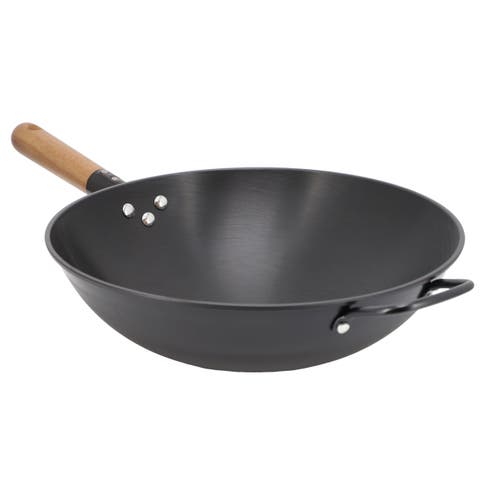 Welton 13.5 Inch Carbon Steel Wok with Wood Handle