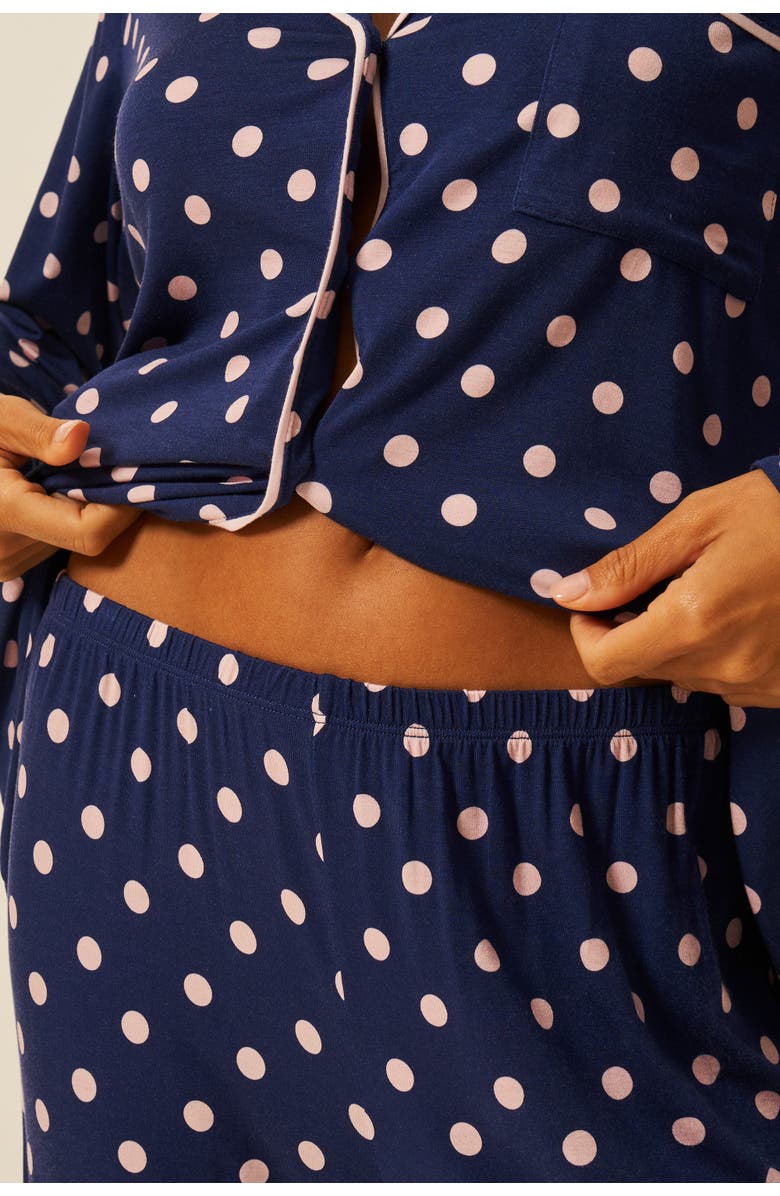 Stripe & Stare Long Pyjama Set, Alternate, color, Navy Spot