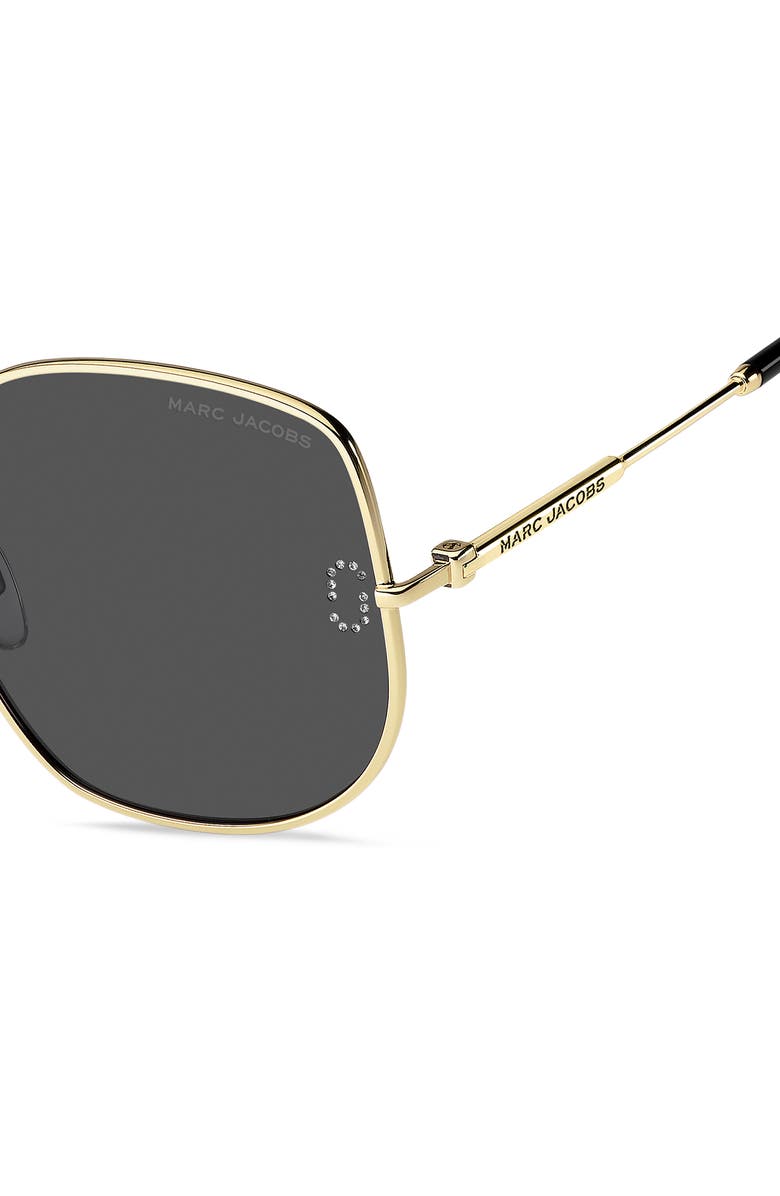 Marc Jacobs 59mm Square Sunglasses, Alternate, color, Gold/ Grey