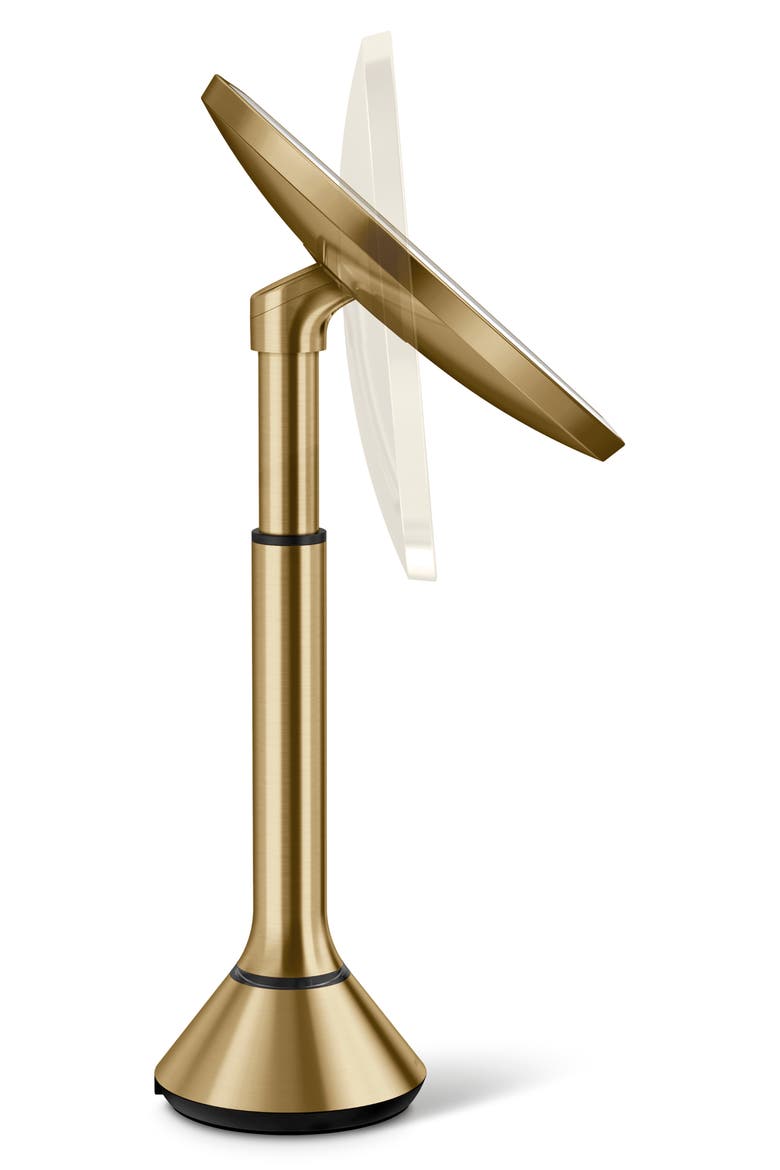 8-Inch Sensor Rechargeable Tabletop Mirror, Alternate, color, BRASS