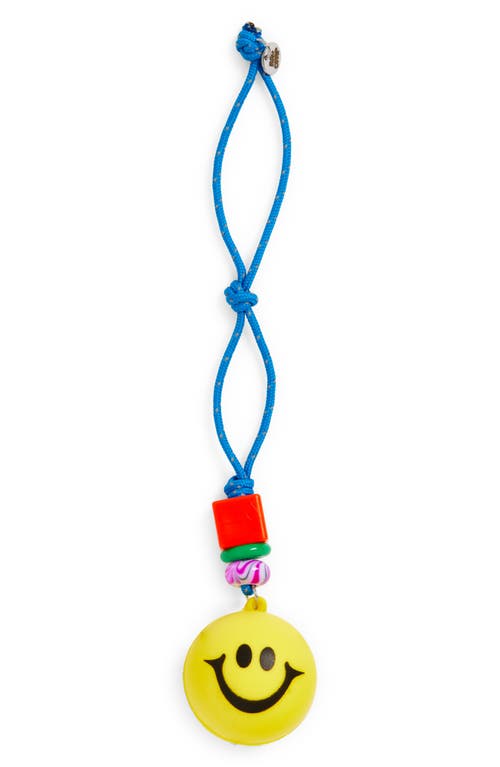 Bag Crap Happy Face Paracord Bag Charm In Yellow