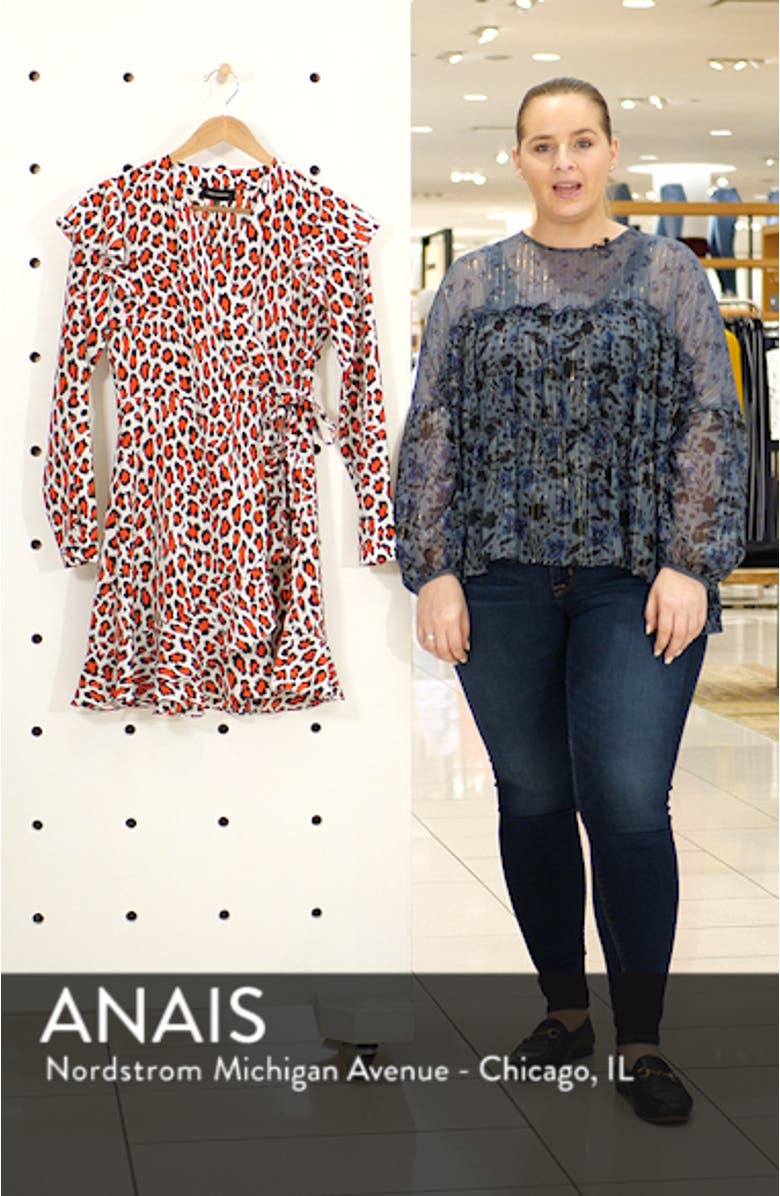 Lena Leopard Print Faux Wrap Dress, sales video thumbnail