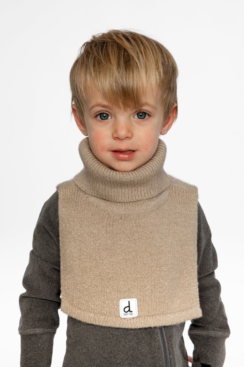 Knit Fleece Lined Foldover Turtle Neckwarmer, Alternate, color, Light Taupe