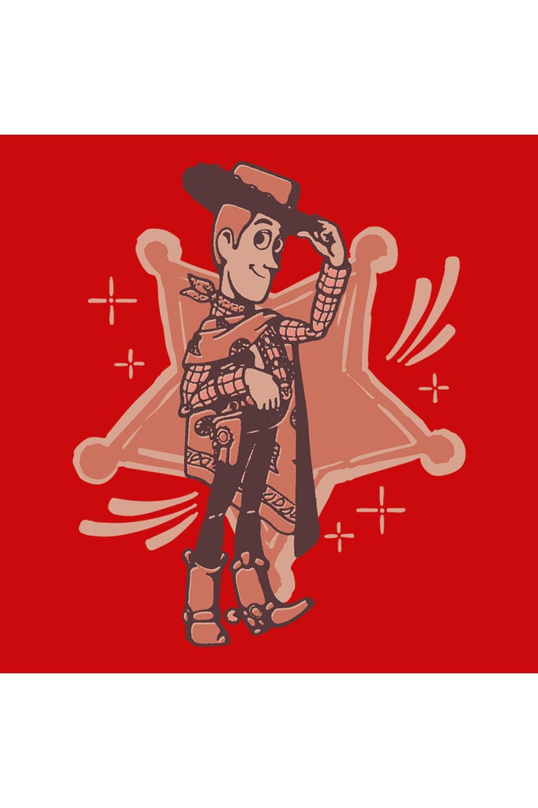 Boy's Toy Story 5 I Am Woody Badge  Graphic T-Shirt, Alternate, color, Red